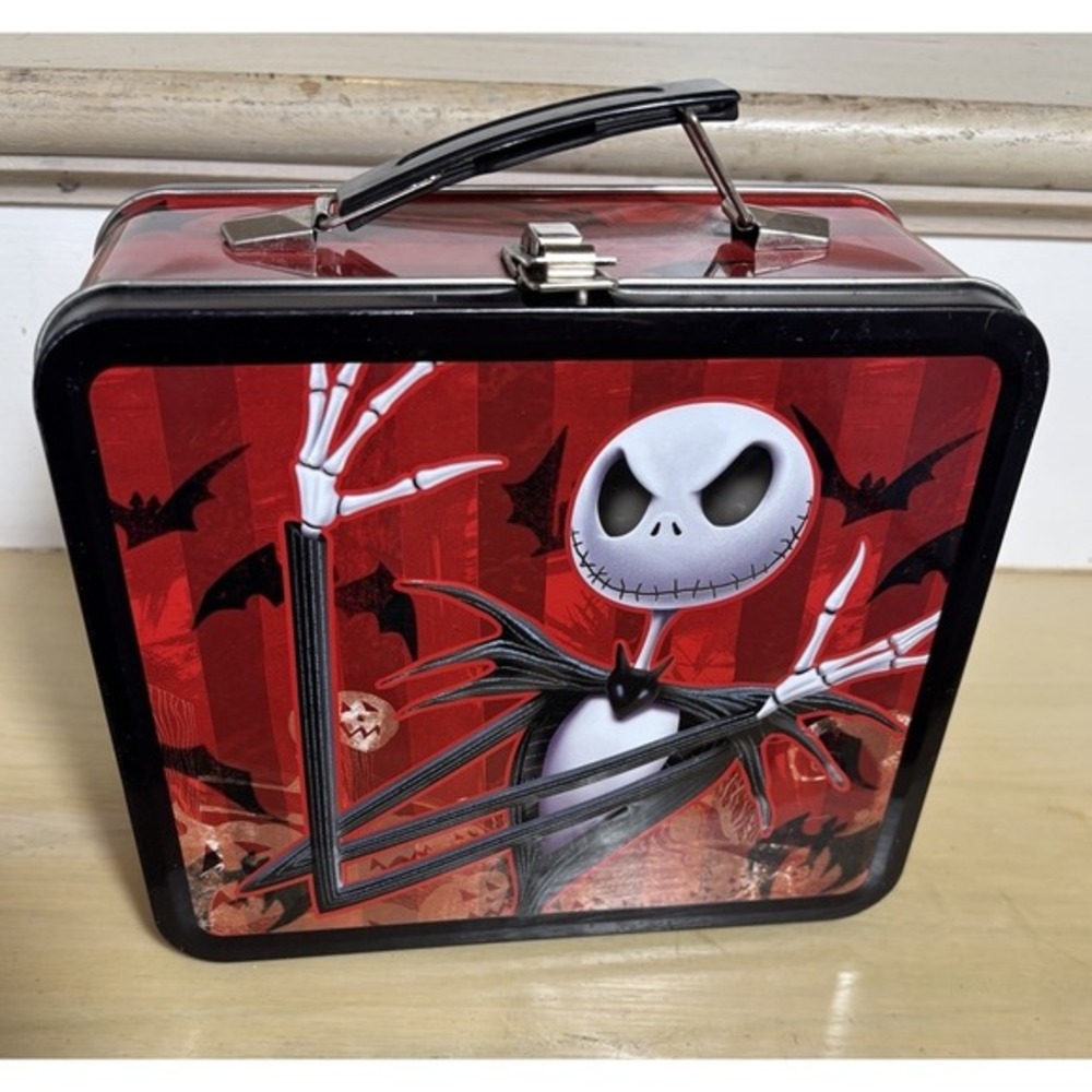 Red Nightmare Before Christmas Metal Lunchbox Jack Skellington By Loungefly Rare